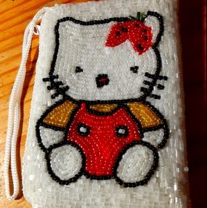 Hello Kitty Beaded Coin purse/wristlet